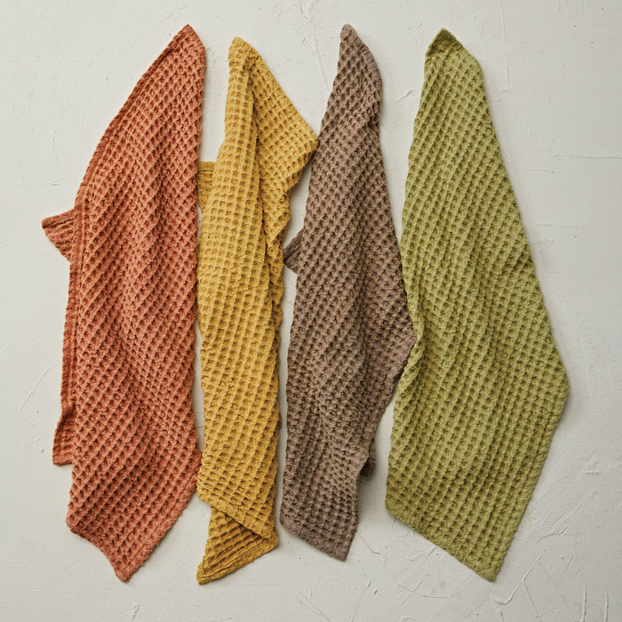Earth-Toned Oversized Waffle Weave Tea Towel
