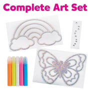 Easy Sparkle Window Art Mini Kit Craft Kit for Kids - Needle and Grain