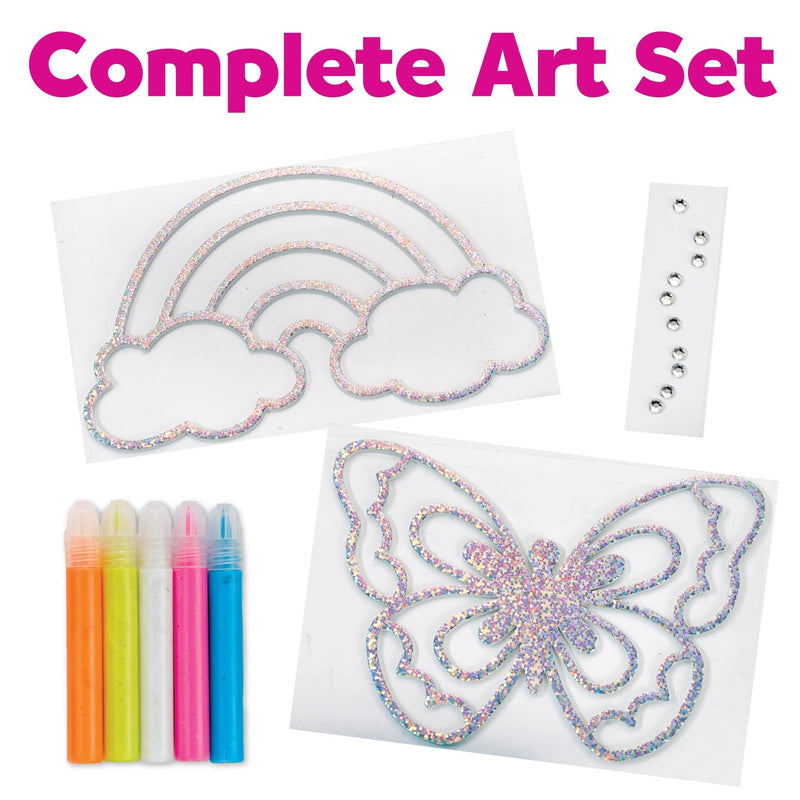 Easy Sparkle Window Art Mini Kit Craft Kit for Kids - Needle and Grain