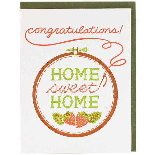 Embroidered New Home Card - Needle and Grain