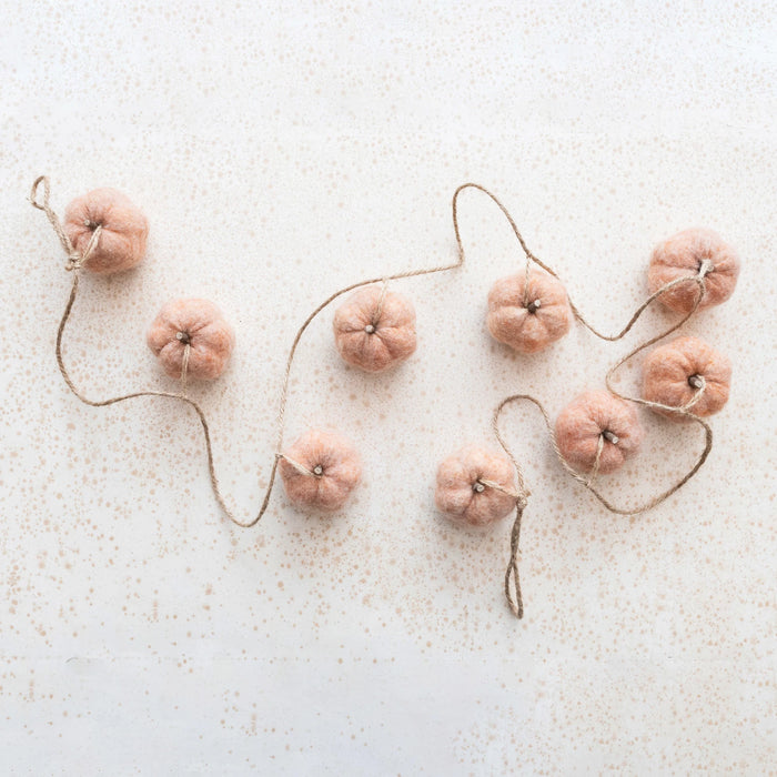 Felt Pumpkin Garland with Jute Cord