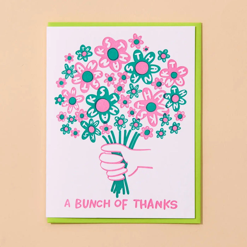 Floral Letterpress Thank You Card - Needle and Grain