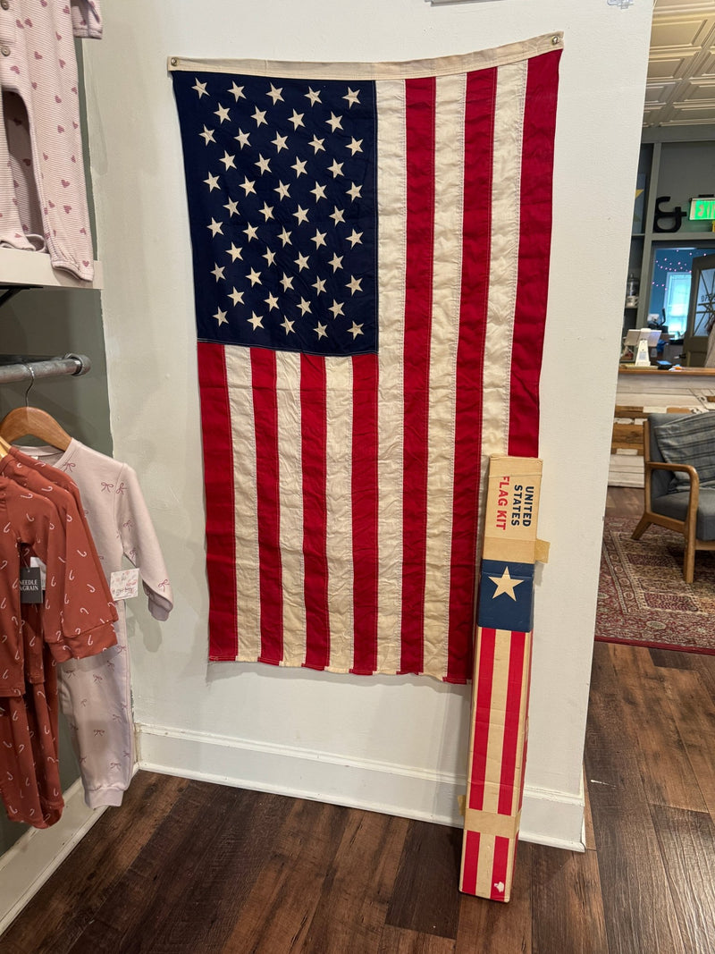 Found Vintage Valley Forge Flag and Pole Kit - Needle and Grain