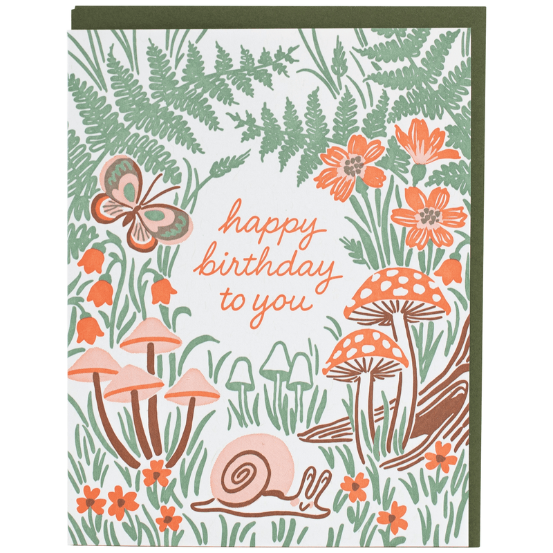 Garden Snail Birthday Card - Needle and Grain