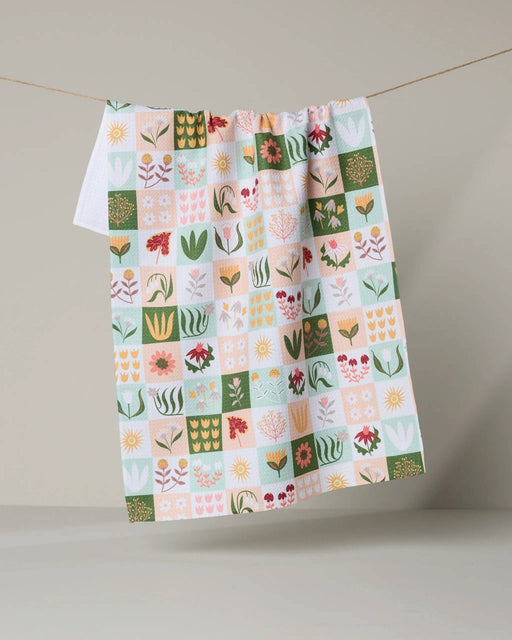 Geometry Patchwork Garden Tea Towel - Needle and Grain