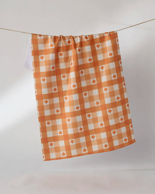 Geometry Pumpkin Check Tea Towel - Needle and Grain