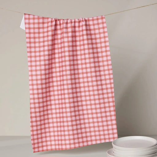 Geometry Tea Towel - Cupid's Plaid - Needle and Grain