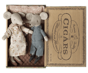 Grandma and Grandpa Mice in Cigarbox - Needle and Grain