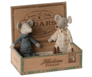 Grandma & Grandpa Mice in Cigarbox - Needle and Grain