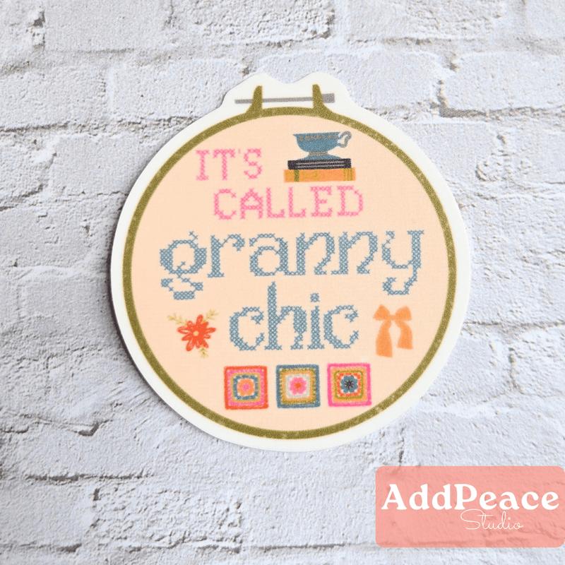 Granny Chic Vinyl Sticker - Needle and Grain