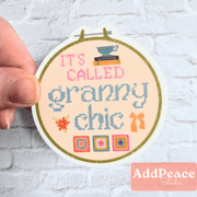 Granny Chic Vinyl Sticker - Needle and Grain