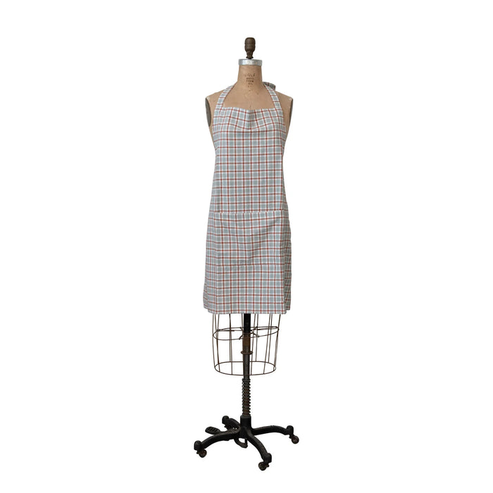 Woven Grid Pattern Apron