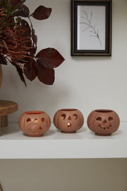 Grinning Pumpkins Votive Holders - Needle and Grain