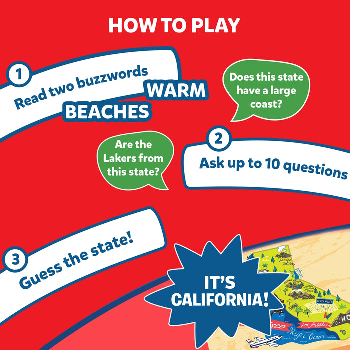 Guess in 10 States of America Card Game