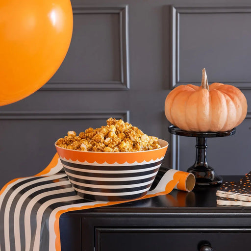 Halloween Striped Bamboo Bowl - Needle and Grain