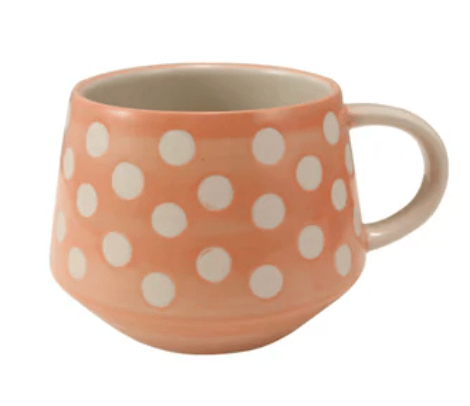 Hand-Painted Stoneware Mug with Wax Relief Dots - Needle and Grain