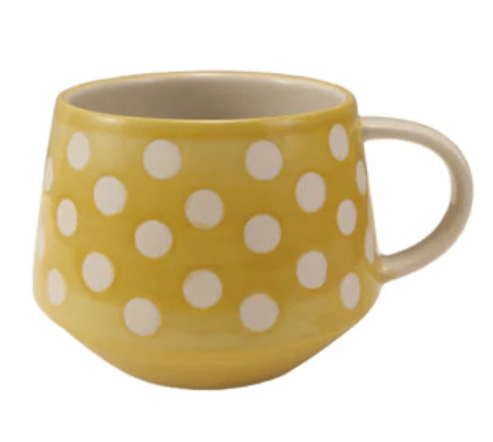 Hand-Painted Stoneware Mug with Wax Relief Dots - Needle and Grain