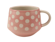 Hand-Painted Stoneware Mug with Wax Relief Dots - Needle and Grain