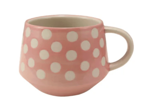 Hand-Painted Stoneware Mug with Wax Relief Dots - Needle and Grain