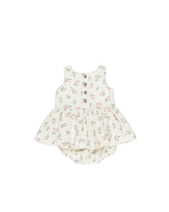 Strawberries Skirted Tank Romper