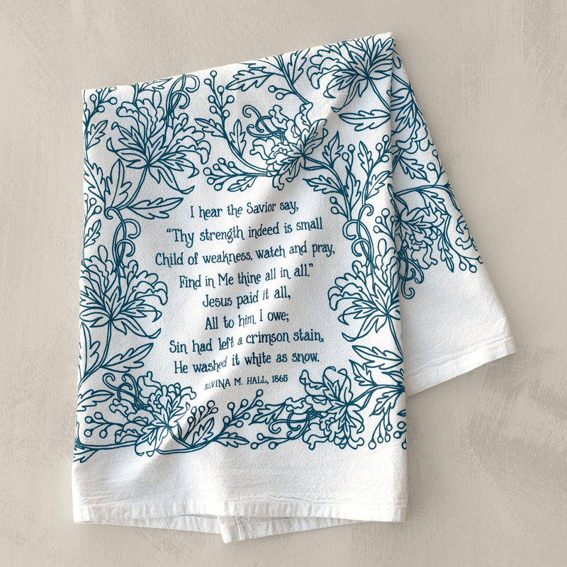 Jesus Paid It All Hymn Tea Towel