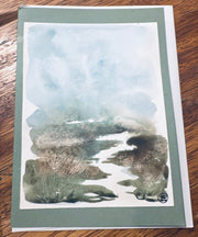 Landscape Watercolor Card - Needle and Grain