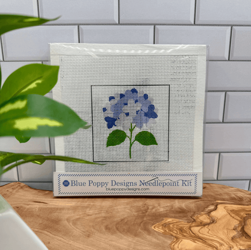 Learn to Needlepoint: Blue Hydrangea Beginner Needlepoint Class • June 11 from 6 - 9 - Needle and Grain