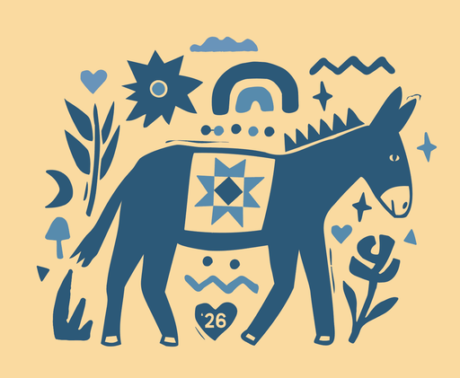 Linocut Mule Sticker - Needle and Grain