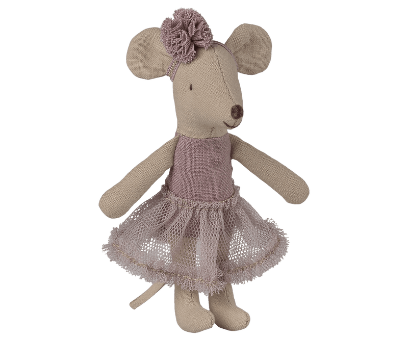 Little Sister Ballerina Mouse in Heather - Needle and Grain