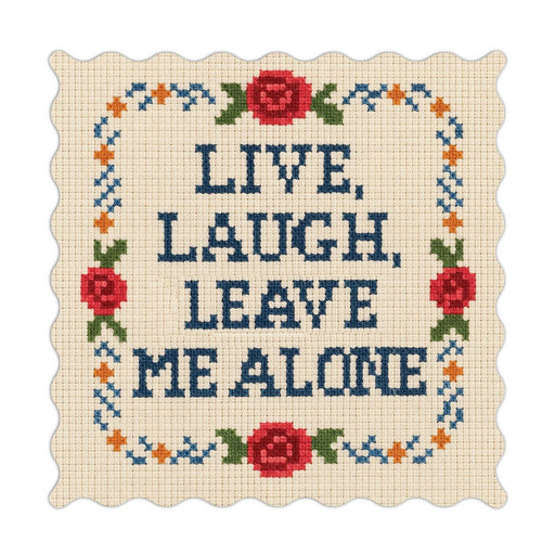 Live, Laugh, Leave Me Alone Needlepoint Sticker - Needle and Grain