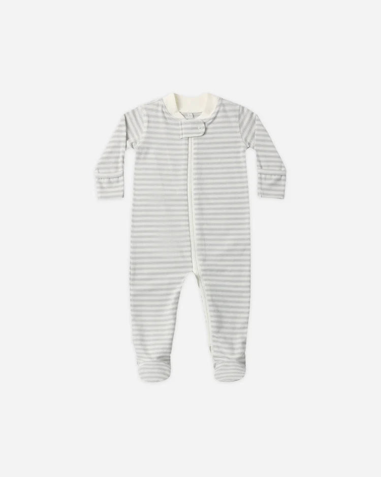 Long Sleeve Footie - Cloud Stripe - Needle and Grain