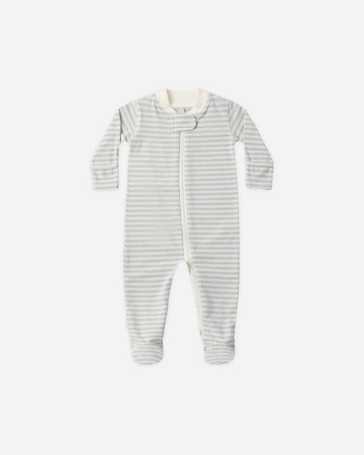 Long Sleeve Footie - Cloud Stripe - Needle and Grain