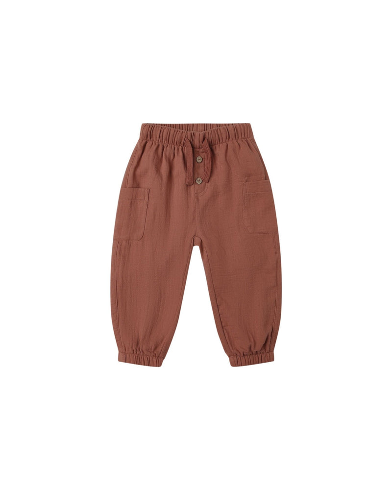 Luca Pant in Cranberry - Needle and Grain