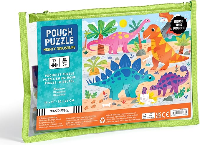 Mighty Dinosaurs 12 Piece Pouch Puzzle