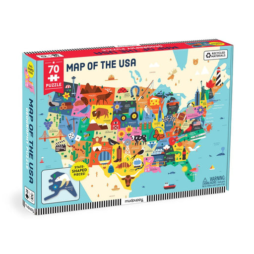 Map Of The USA - 70 Piece Puzzle - Needle and Grain