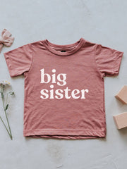 Mauve Big Sister Kids Tee - Needle and Grain