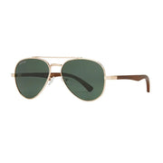 Mav - Gold / Walnut Wood / Grey Green Polarized Lens - Needle and Grain
