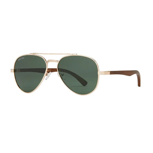 Mav - Gold / Walnut Wood / Grey Green Polarized Lens - Needle and Grain