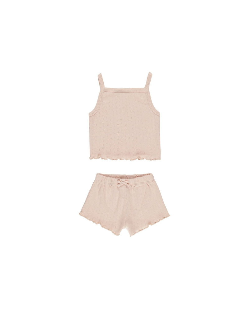 Melon Pointelle Tank + Shortie Set - Needle and Grain