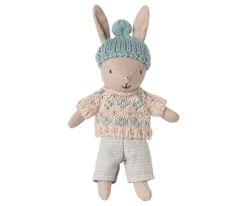 Micro Winter Rabbit in Mint - Needle and Grain