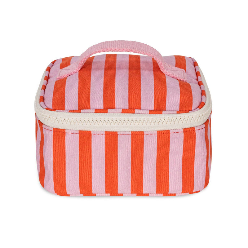Mini Zip Cube - Awning Stripe Pink - Needle and Grain