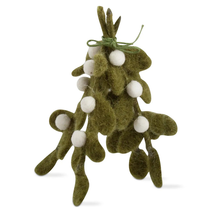 Christmas Green Mistletoe Felt Ornament