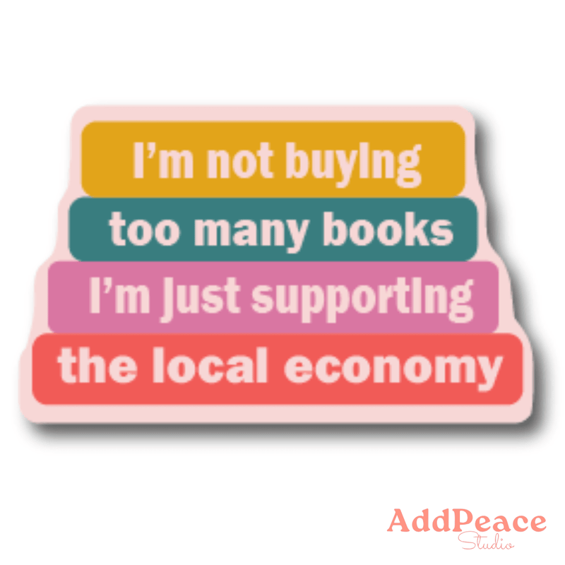 Not Buying Too Many Books Vinyl Sticker - Needle and Grain