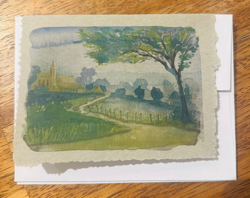 Pastoral Watercolor Card - Needle and Grain