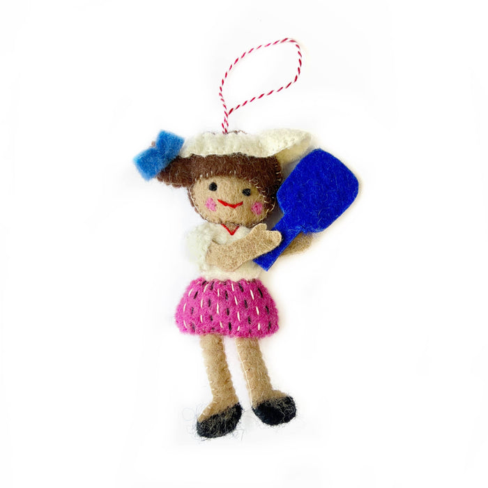 Pickleball Player Felt Ornament