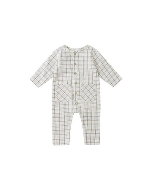 Pocketed Woven Jumpsuit in Blue Plaid - Needle and Grain