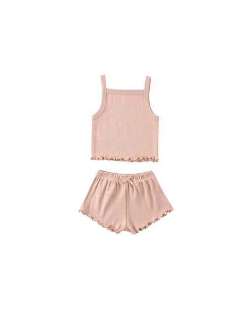Pointelle Tank + Shortie Set in Melon - Needle and Grain