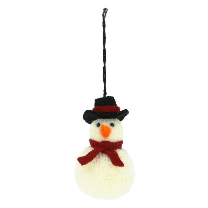 Pom Pom Snowman Ornament