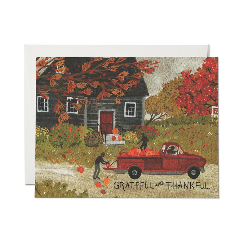 Pumpkin Truck Thank You Card - Needle and Grain