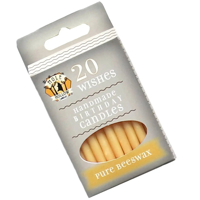 Pure Beeswax Birthday Candles with 100% Cotton Wicks - Needle and Grain